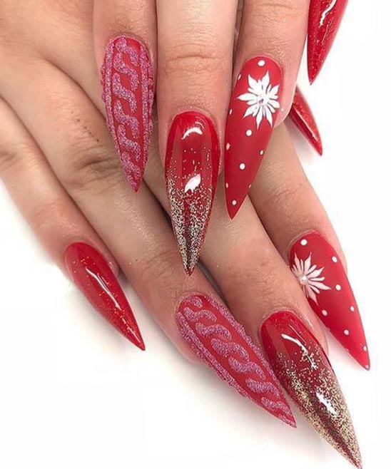 Red and Green Nails for Christmas