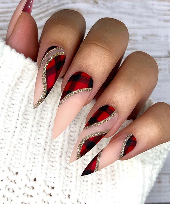 Red and White Christmas Nail Art