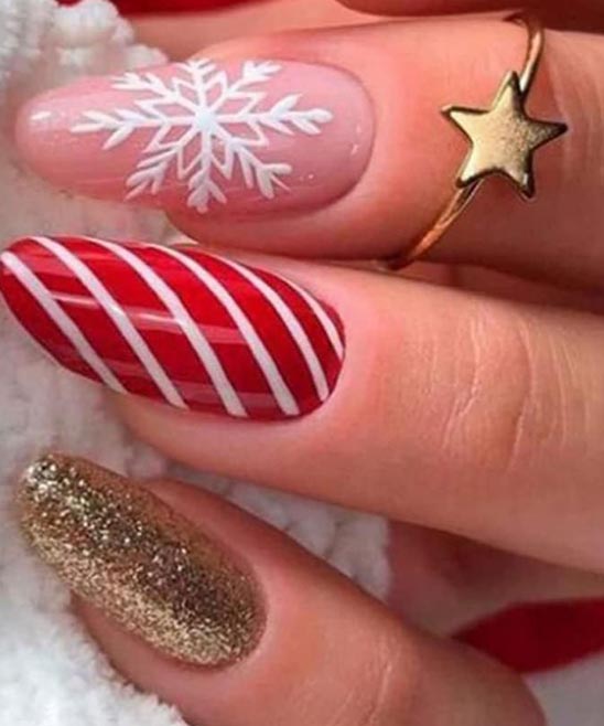 Red and White Christmas Nail Designs