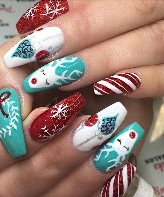 Red and White Christmas Nails 2023