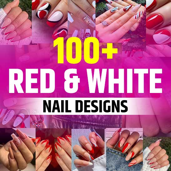 Red and White Nails