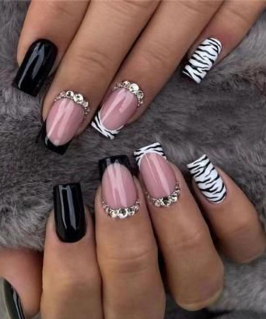 Rhinestone Glamorous Birthday Nails