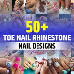 Rhinestone Toe Nail Designs