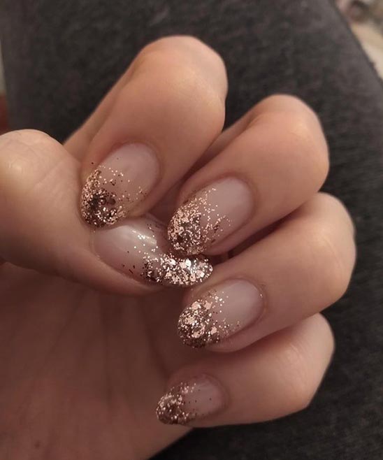 Rose Gold Acrylic Nails Ombre