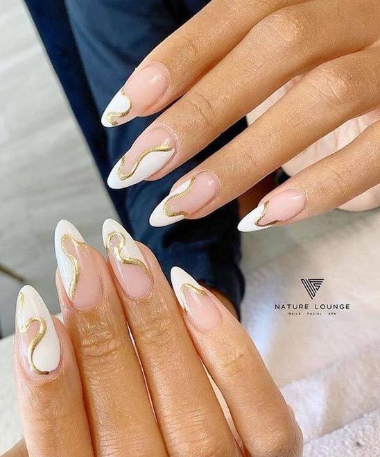 Rose Gold Almond Nails