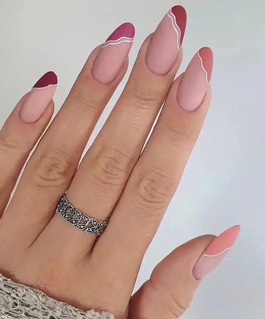 Rose Gold Almond Shaped Nails