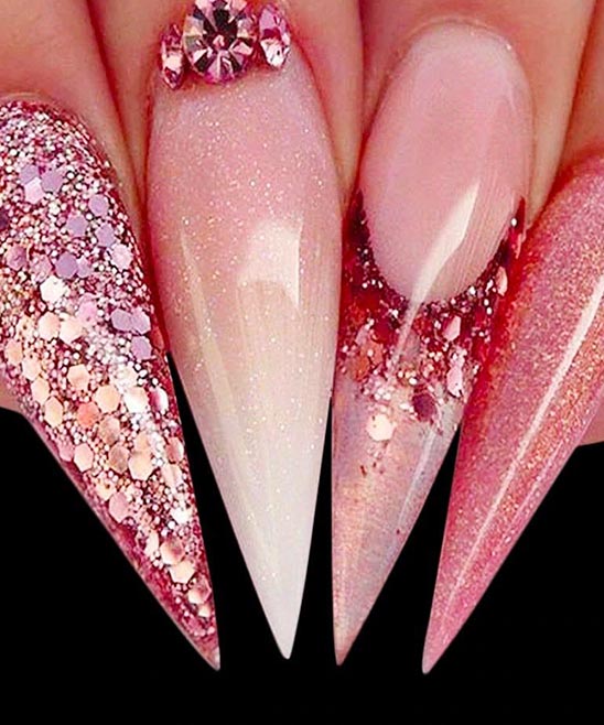 Rose Gold Glitter Ombre Nails