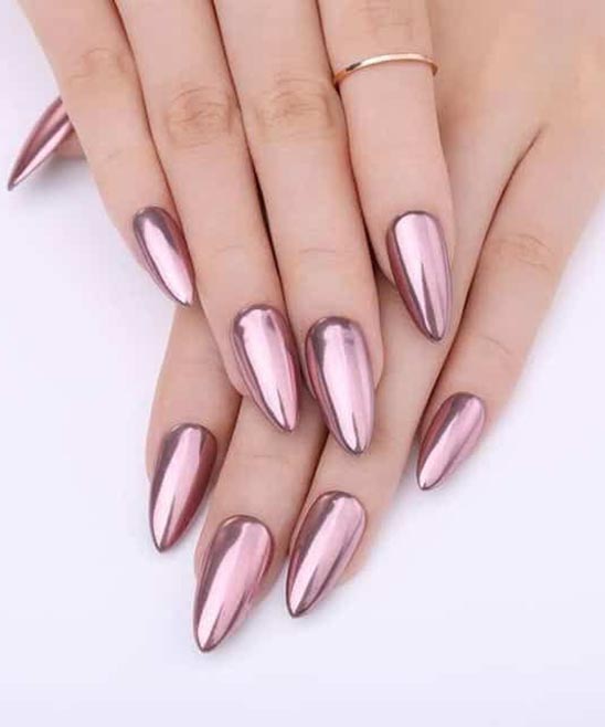 Rose Gold Maroon Ombre Nails