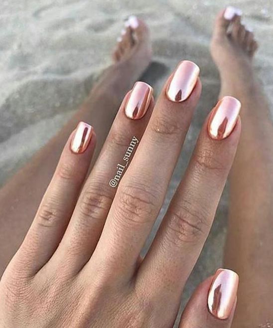 Rose Gold Ombre Almond Nails