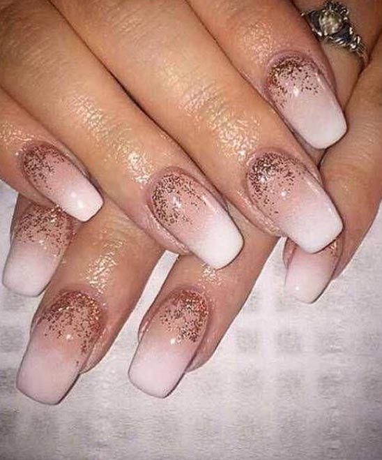 Rose Gold Ombre Dip Nails