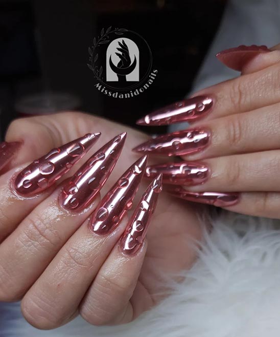 Rose Gold Ombre Nails With Glitter