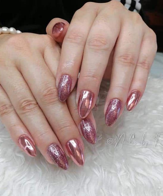 Rose Gold Pearl Ombre Nails