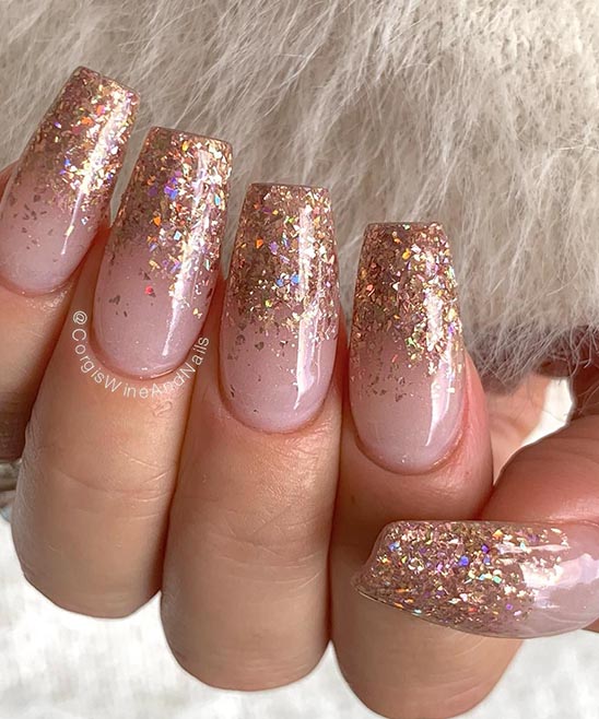 Rose Gold Pink Ombre Nails