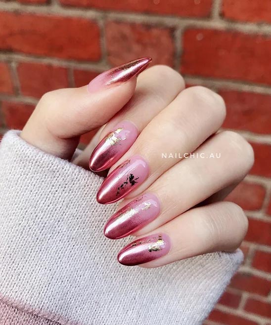 Rose Gold and Gold Ombre Nails