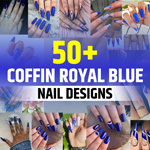 Royal Blue Coffin Nail Designs