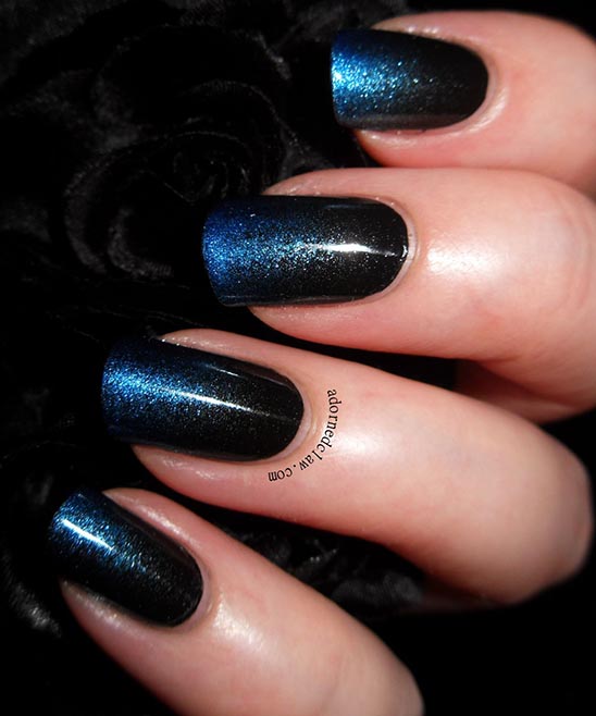 Royal Blue and Black Nail Designs