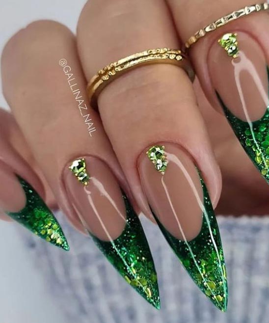 Sage Green Stiletto Nails