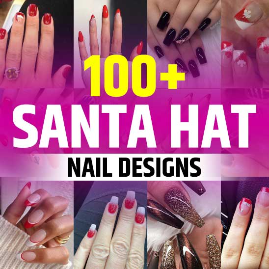 Santa Hat Nails
