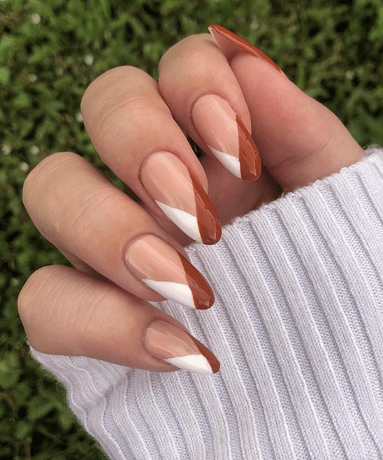 Short Burnt Orange Nails