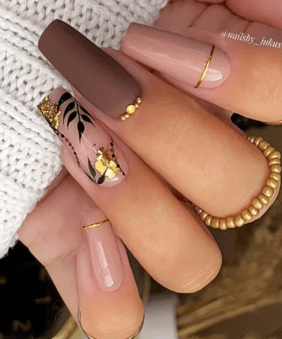 Short Coffin Fall Nail Designs