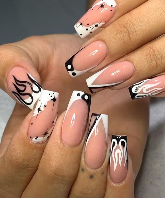 Short Coffin Nail Designs Black