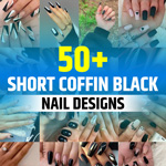 Short Coffin Nail Designs Black