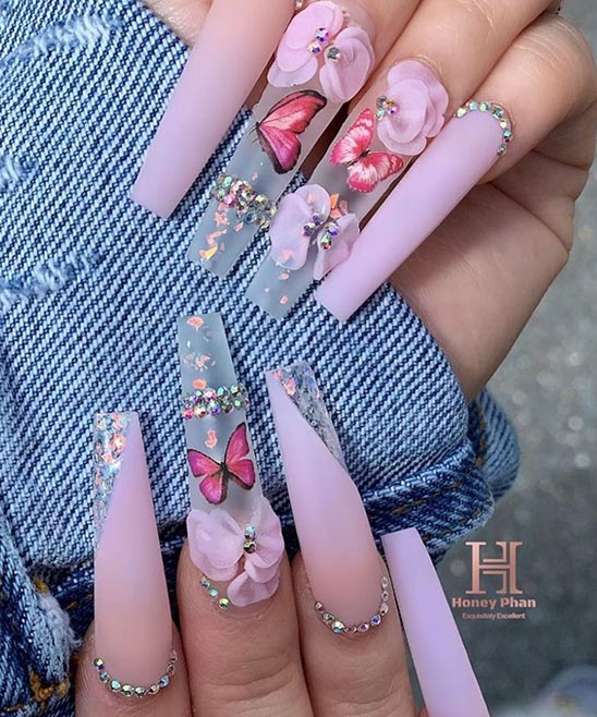 Short Coffin Shape Nail Designs