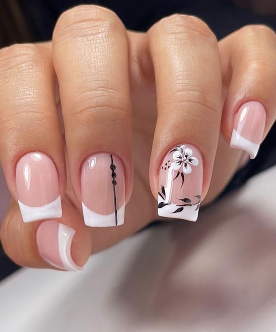 Short Colored French Tip Nails
