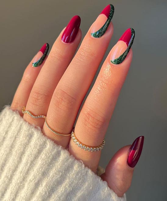 Short French Tip Christmas Nails