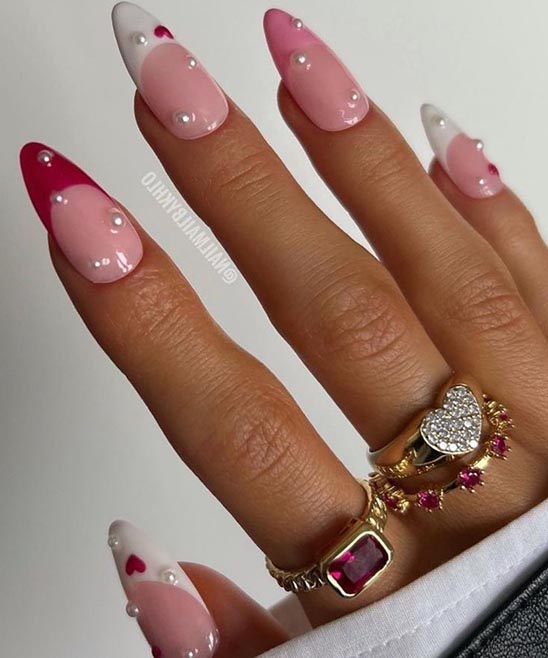 Short French Tip Nails Pink