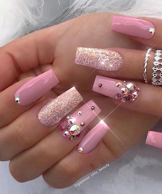 Short Nail Designs With Rhinestones