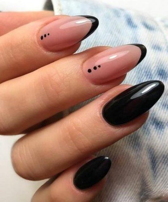 Short Nails Black Design