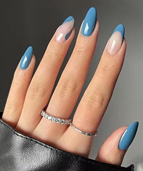 Short Oval French Tip Nails