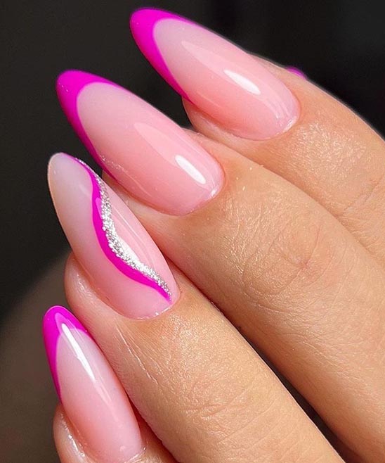 Short Pink French Tip Acrylic Nails