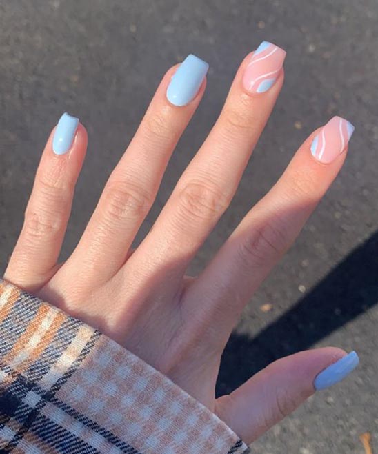 Short Square French Tip Nail Designs
