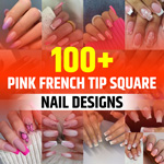 Short Square Pink French Tip Nails