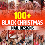 Simple Black Christmas Nails