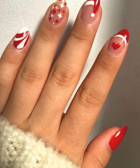 Simple Christmas Coffin Nails