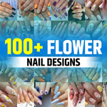 Simple Flower Design Nails