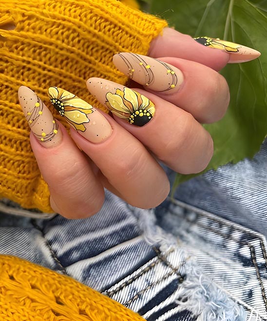 Simple Flower Design Nails