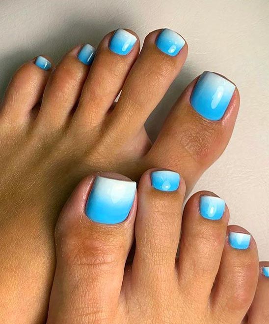 Simple Nail Designs for Toes Orsngeand Blue