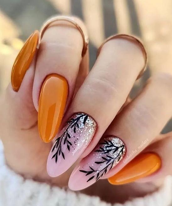 Simple Orange Nail Designs