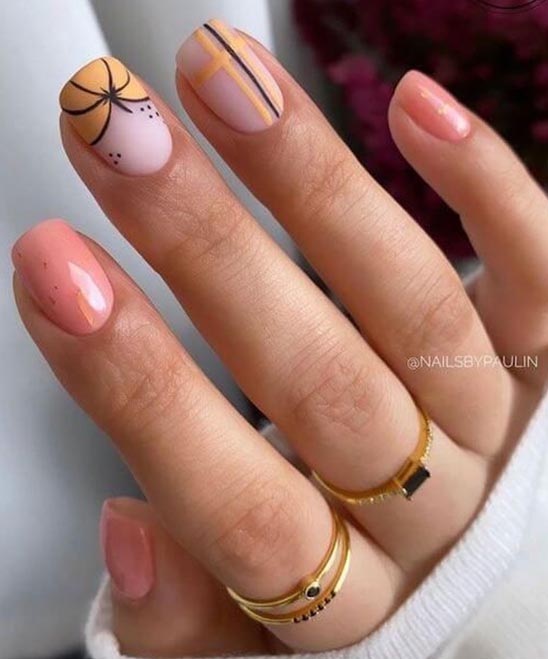 Simple Pumpkin Nail Designs