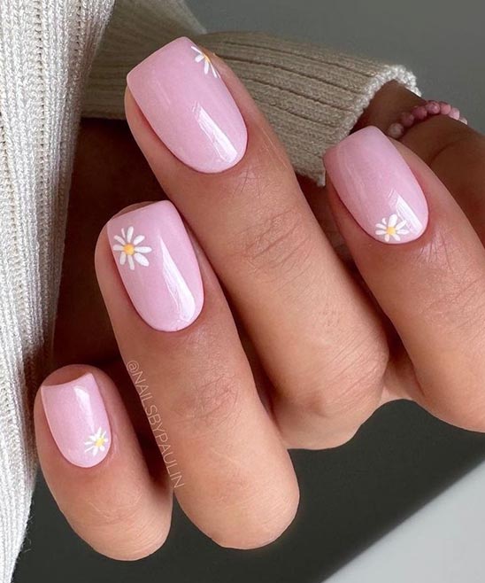 Simple White Flower Nail Designs
