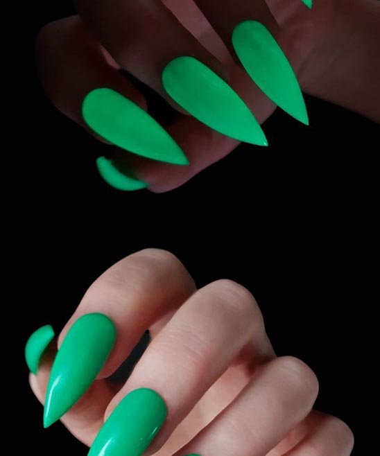 Soft Green Stiletto Nails