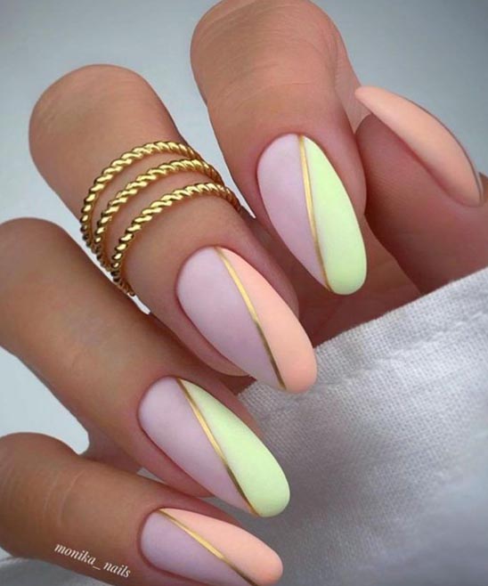 Spring Color Almond Nails