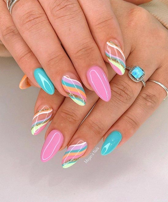Spring Color Almond Nails