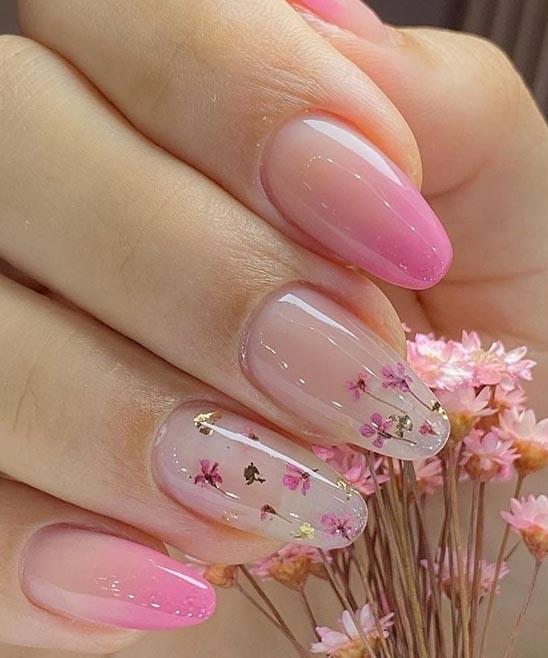 Spring Nails Almond Shape Pink