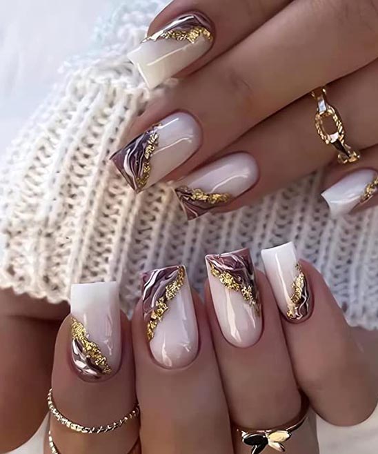 Square French Tip Nails