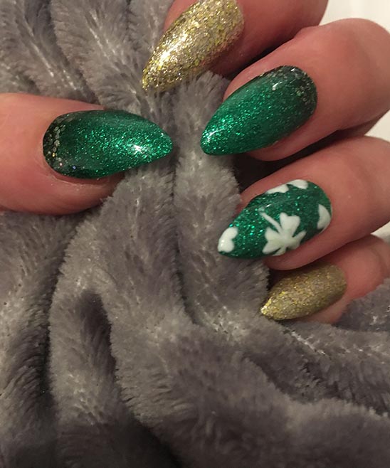 St Patrick's Day French Nails
